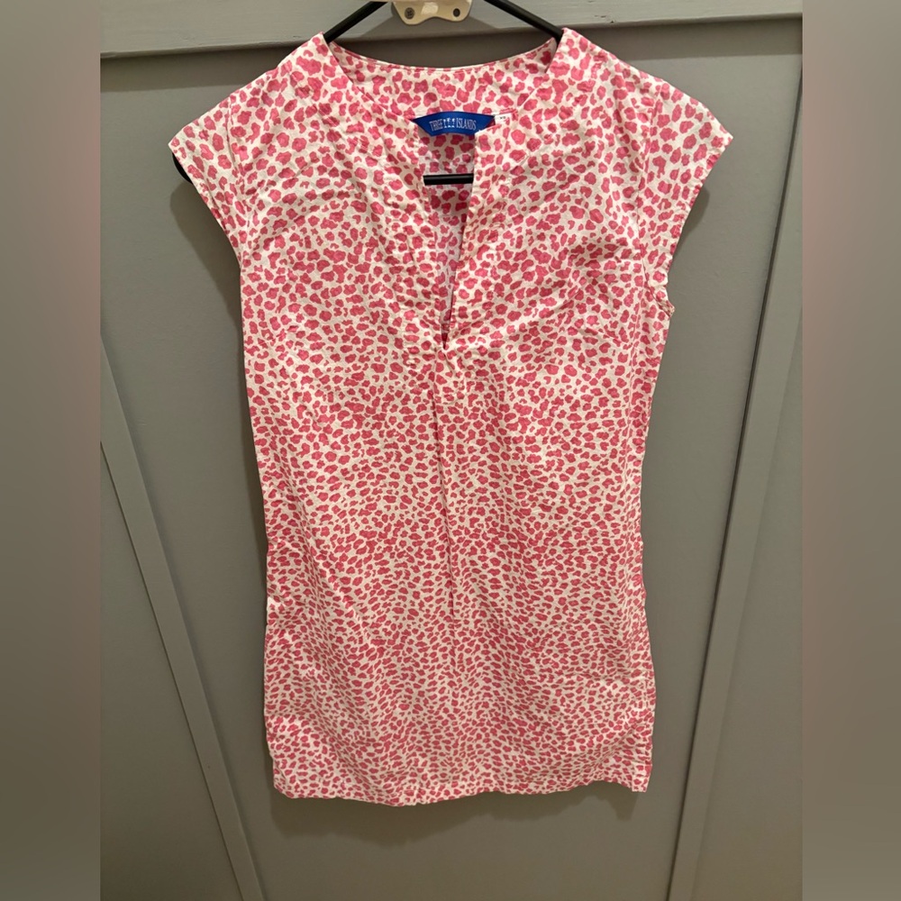 Three Islands Pink Leopard Print Dress